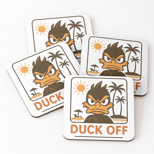 Item preview, Duck Off – Angry Duck at the Beach Cartoon Design designed and sold by Fragy72.