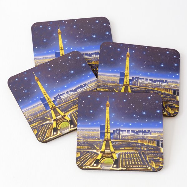 Item preview, Fantasy Aerial View of Paris Under the Stars designed and sold by Marymarice.