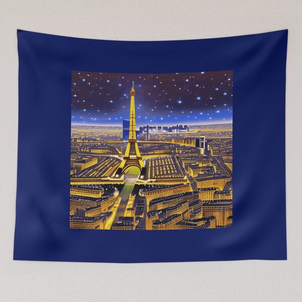 Item preview, Fantasy Aerial View of Paris Under the Stars designed and sold by Marymarice.