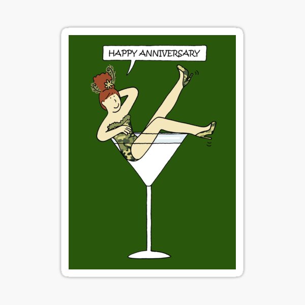 Item preview,  Happy Anniversary Military Lady in Cocktail Glass designed and sold by KateTaylor.