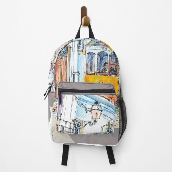 Item preview, Yellow Tram in Lisbon – Watercolor Street Illustration Print designed and sold by Nadia-joy.