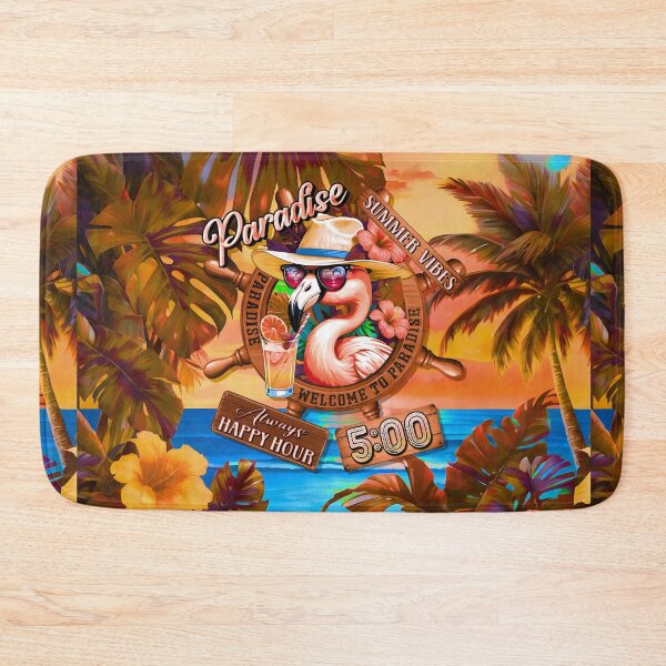 Item preview, Always Happy Hour in Paradise It's 5 o'clock Flamingo Bird Summer Vibes designed and sold by MindWave THC.
