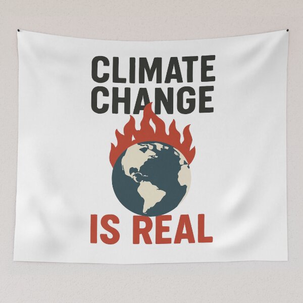 Item preview, Climate Change Is Real – Burning Earth Awareness Poster designed and sold by negve.
