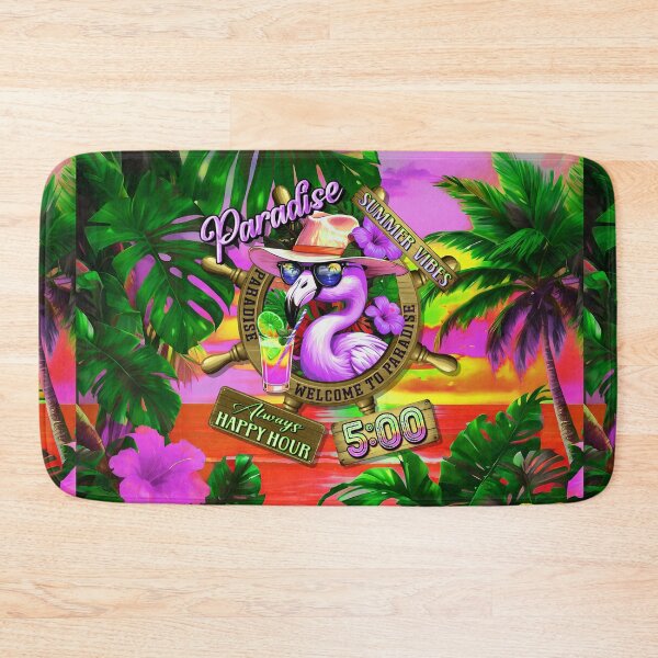 Item preview, Always Happy Hour in Paradise It's 5 o'clock Flamingo Bird Summer Vibes designed and sold by MindWave THC.