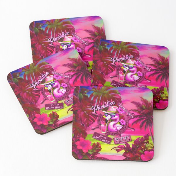 Item preview, Always Happy Hour in Paradise It's 5 o'clock Flamingo Bird Summer Vibes designed and sold by MindWave THC.