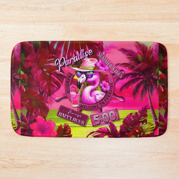 Item preview, Always Happy Hour in Paradise It's 5 o'clock Flamingo Bird Summer Vibes designed and sold by MindWave THC.