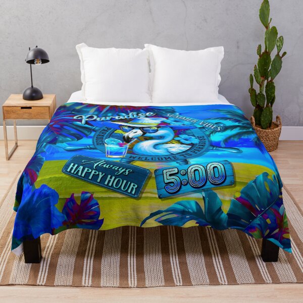 Item preview, Always Happy Hour in Paradise It's 5 o'clock Flamingo Bird Summer Vibes designed and sold by MindWave THC.