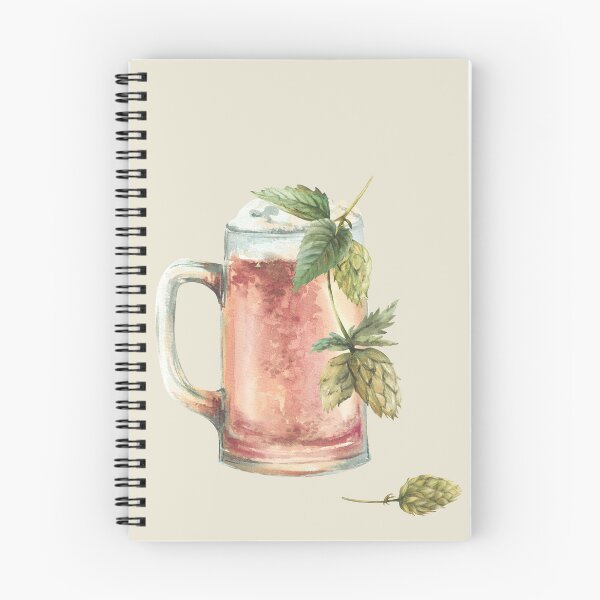 Item preview, Beer mug with hop branch. Masses or litre of foamy Oktoberfest drink Watercolor illustration designed and sold by BartolArt.