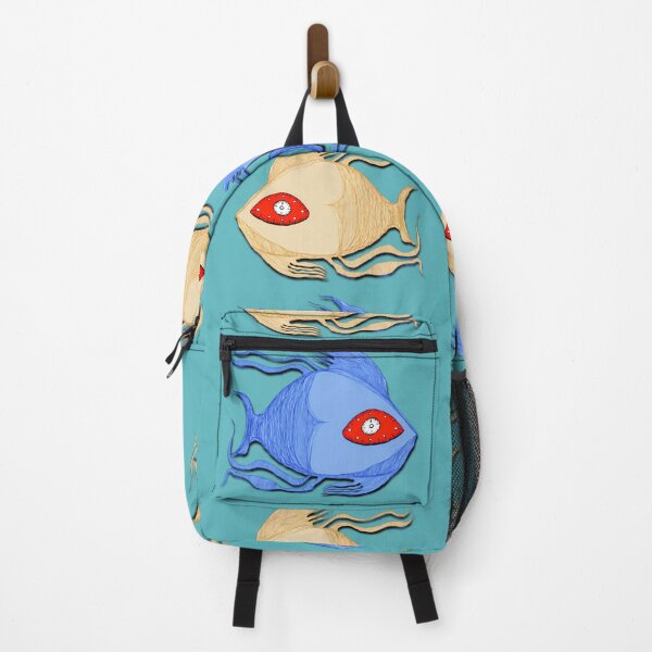 Item preview, Surreal Twin Fish Drawing with Big Eyes designed and sold by IlustraConcreto.