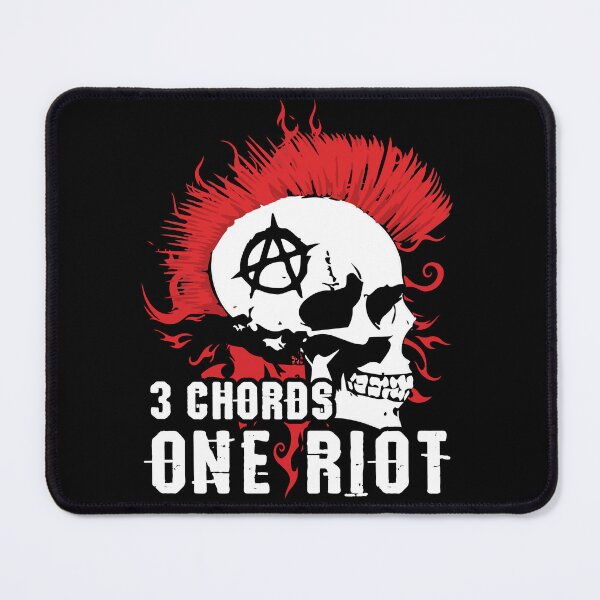 Item preview, 3 Chords One Riot Punk Skull Mohawk Anarchy Flames designed and sold by Dmetalx Art Apparel.