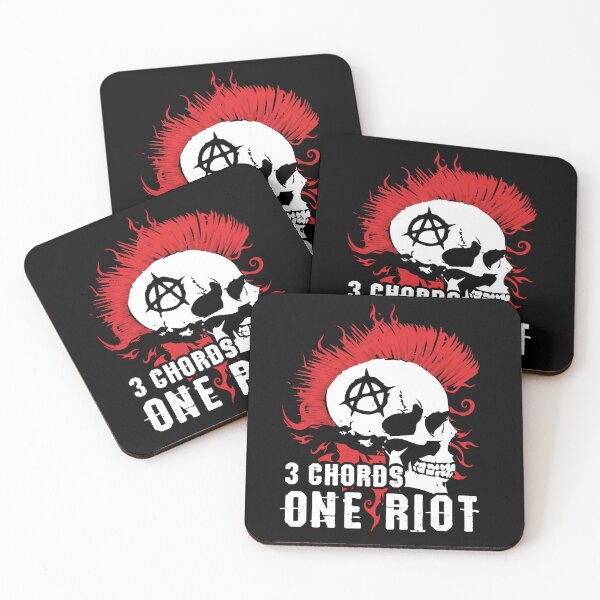 Item preview, 3 Chords One Riot Punk Skull Mohawk Anarchy Flames designed and sold by Dmetalx Art Apparel.