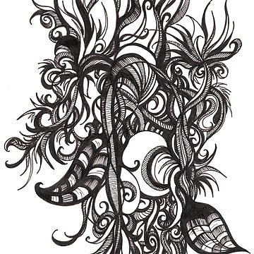 Artwork thumbnail, Tangled Bloom, Ink Drawing by djsmith70