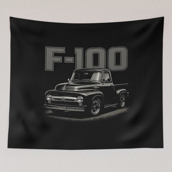 Item preview, 1956 Ford F-100 Pickup Truck Art – Classic Hot Rod Illustration for Vintage Truck Fans designed and sold by TheArtOfCar.