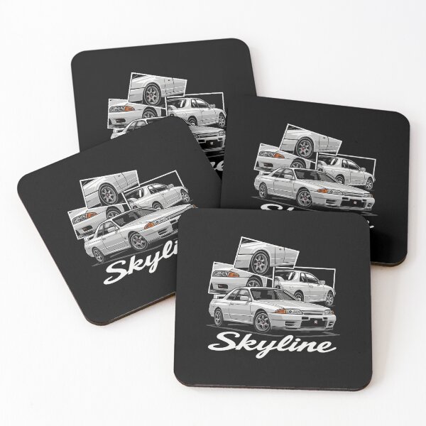Item preview, Nissan R32 Skyline GTR White JDM Art – Retro Tuned Car Illustration for Skyline Fans designed and sold by TheArtOfCar.