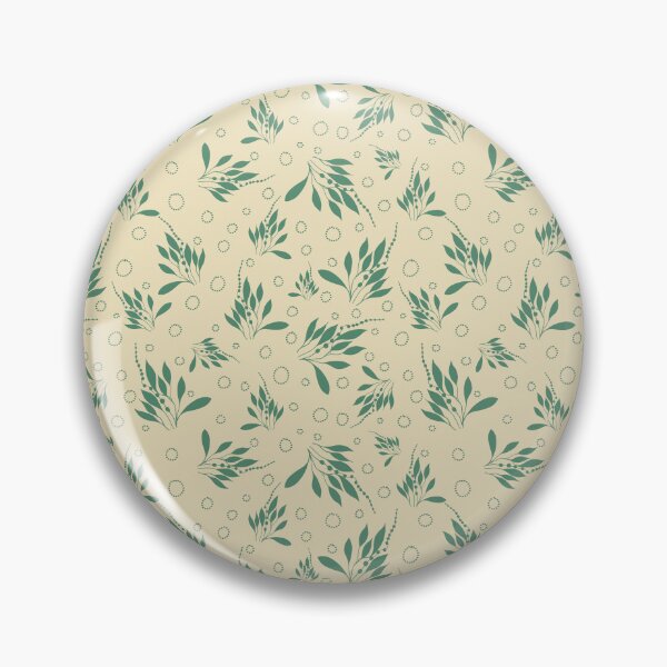 Item preview, Sea green floral on soft yellow designed and sold by phatlizzardart.