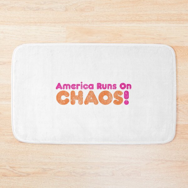 Item preview, America Runs On Chaos Funny Dunkin' Style Destressed Design designed and sold by TheRainFamily.