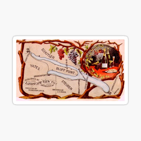 Item preview, Vintage Postcard Map of Keuka Lake, N.Y. designed and sold by Keuka10.