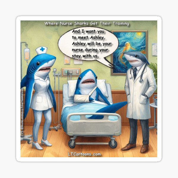 Nurse Shark Intern In Medical Training Sticker