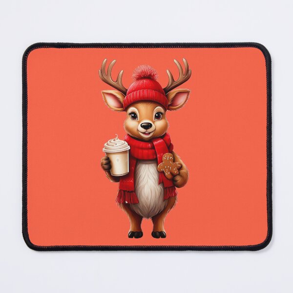 Item preview, Christmas Reindeer With Coffee And Cookie designed and sold by BeachBreezyVA.