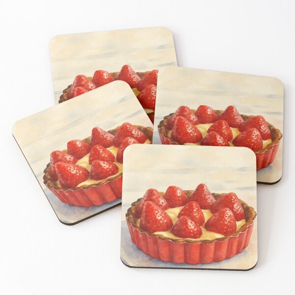 Item preview, Realistic Watercolor Strawberry Tart Illustration designed and sold by Pacika.