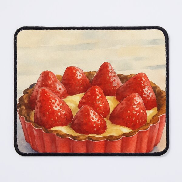 Item preview, Realistic Watercolor Strawberry Tart Illustration designed and sold by Pacika.