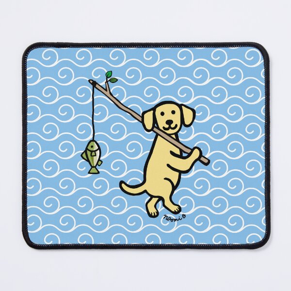 Item preview, Yellow Labrador Retriever Fishing designed and sold by HappyLabradors.