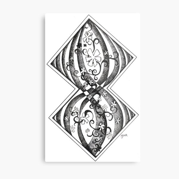 Flourish, Ink Drawing Metal Print