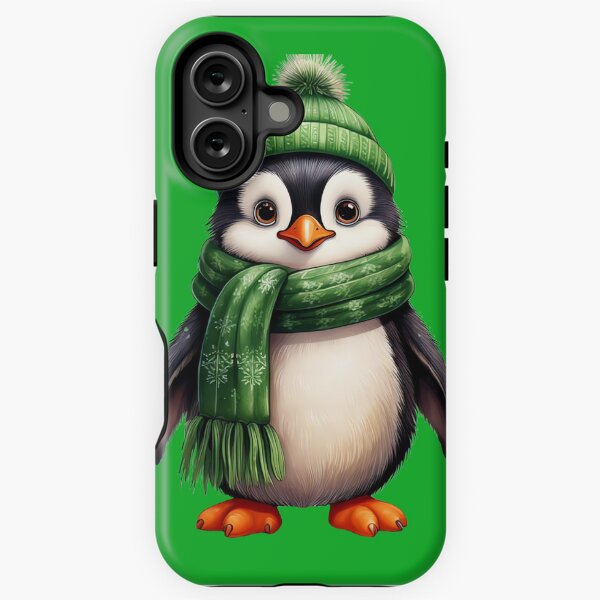 Item preview, Christmas Penguin With Green Scarf designed and sold by BeachBreezyVA.