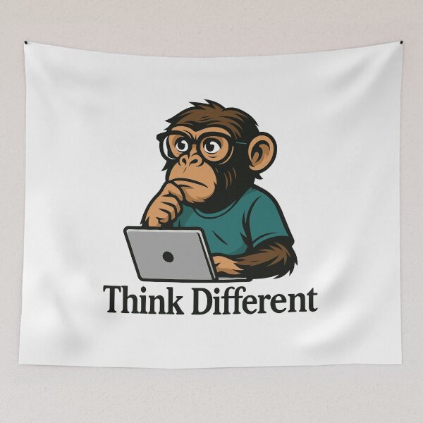 Item preview, Think Different Monkey designed and sold by aipolohu.