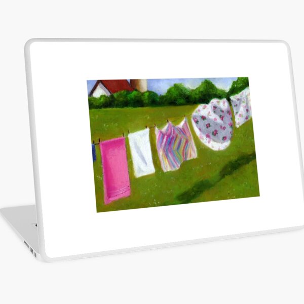 Item preview, Laundry on the Line, Country Life, Pastel Painting designed and sold by JoyfulWhimsy.