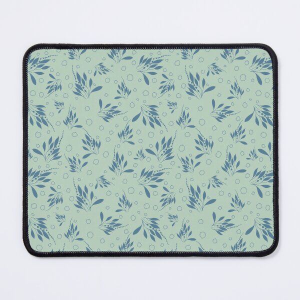 Item preview, Sea green floral on soft blue designed and sold by phatlizzardart.