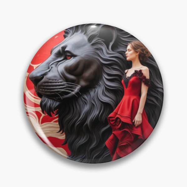 Item preview, Woman dressed in red with lion in black designed and sold by hopssprintd67.
