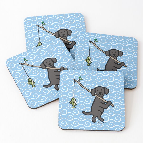 Item preview, Black Labrador Retriever Fishing designed and sold by HappyLabradors.