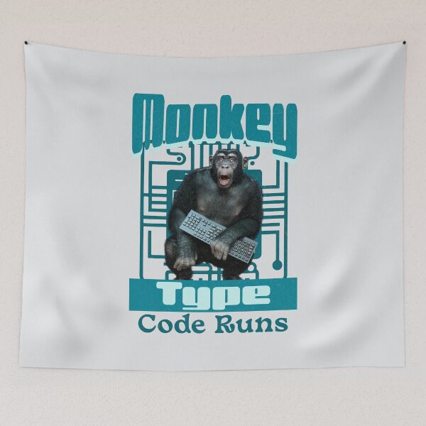 Item preview, Monkey Type, Code Runs Funny Full-Stack Developer Software Engineer designed and sold by Vac1.