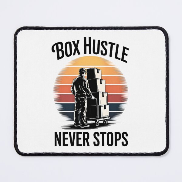 Item preview, Warehouse Worker Moving Boxes Retro Sunset Labor designed and sold by Taans-Creation.