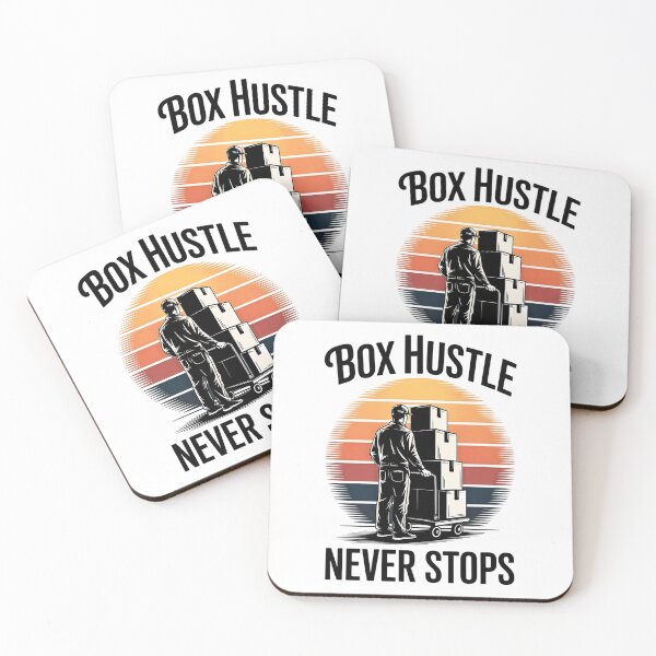 Item preview, Warehouse Worker Moving Boxes Retro Sunset Labor designed and sold by Taans-Creation.