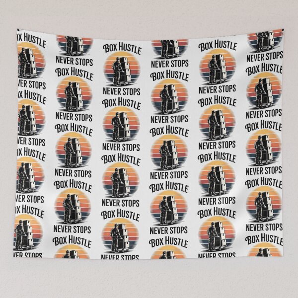 Item preview, Warehouse Worker Moving Boxes Retro Sunset Labor designed and sold by Taans-Creation.