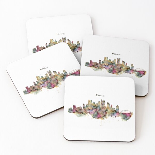 Item preview, Pittsburgh Skyline Watercolor Cityscape designed and sold by caracatita75.