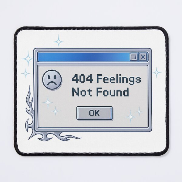 Item preview, 404 Feelings Not Found – Y2K Aesthetic Error Message  designed and sold by StickerWey.