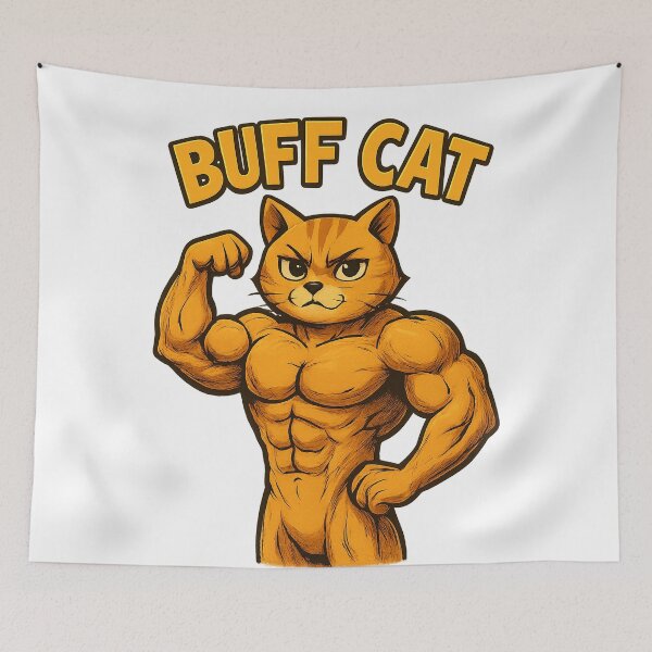 Item preview, Buff Cat – Strong Muscle Cat designed and sold by Kunst-Shirt.