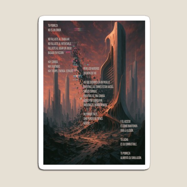 Vista previa del artículo con la obra «Tu pobreza no es un error – Póster distópico contra el capitalismo», diseñado y vendido por CrumblyStudio.