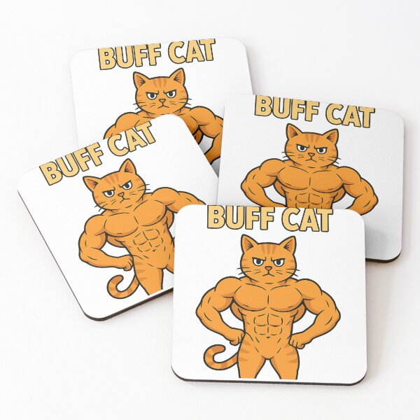 Item preview, Buff Cat Cartoon – Muscle Power designed and sold by Kunst-Shirt.