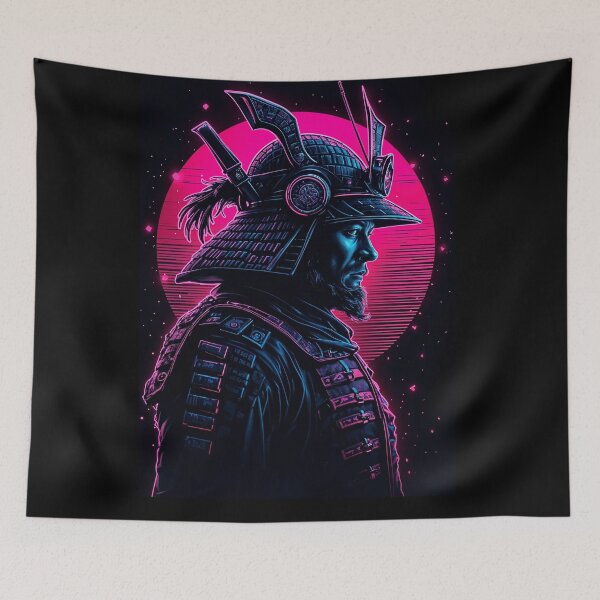 Item preview, Cyberpunk Samurai Warrior Japanese Futuristic Style Neon Colors designed and sold by EddieBalevo.
