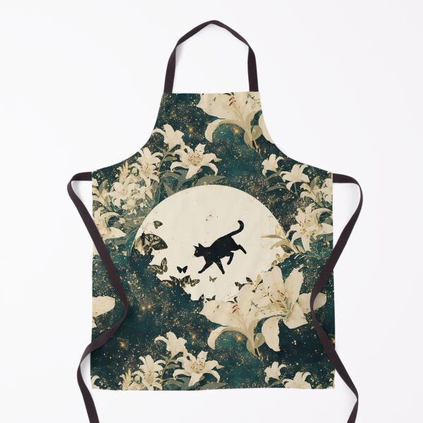 Item preview, Black Cat Lost in Garden of Lillies designed and sold by CalyCollab.