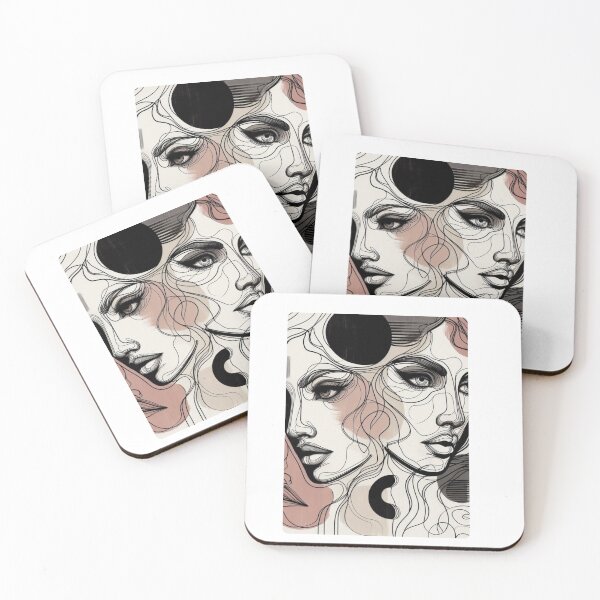 Item preview, Abstract Woman’s Head – AI Artwork with Bold Lines for Modern Women’s Clothing and Creative Fashion Accessories designed and sold by knalpot-design.