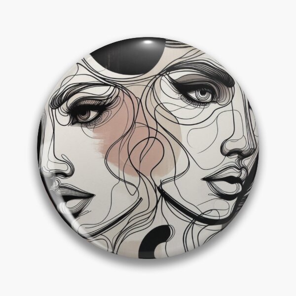 Item preview, Abstract Woman’s Head – AI Artwork with Bold Lines for Modern Women’s Clothing and Creative Fashion Accessories designed and sold by knalpot-design.
