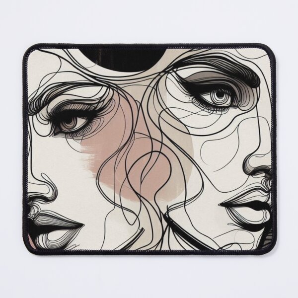 Item preview, Abstract Woman’s Head – AI Artwork with Bold Lines for Modern Women’s Clothing and Creative Fashion Accessories designed and sold by knalpot-design.