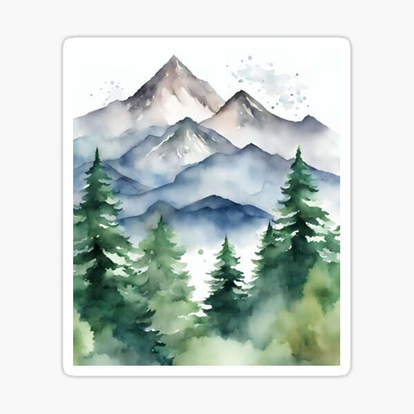 Item preview, Pacific Northwest Snow Capped Mountains and Evergreens designed and sold by KateMorrill.