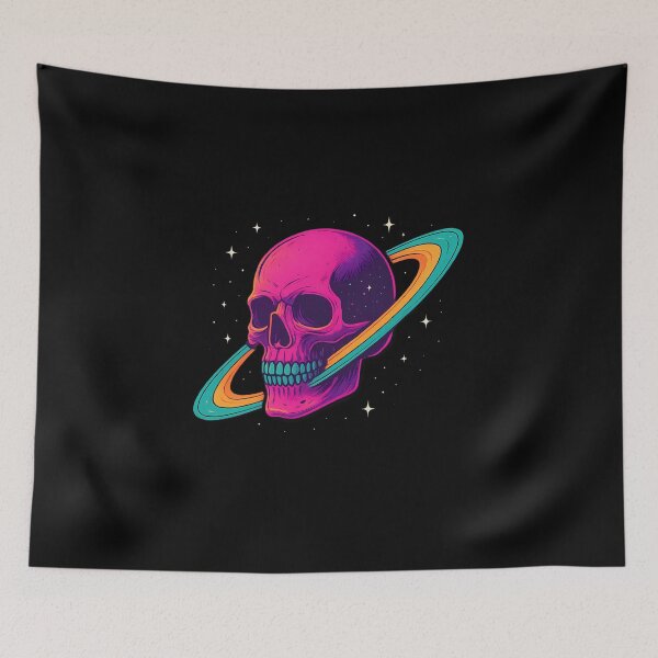 Item preview, Cosmic Skull – A Vibrant Journey Through Space designed and sold by wonderfoolly.