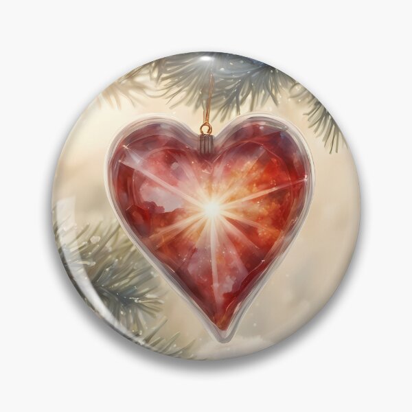 Item preview, Red Glowing Heart Bauble designed and sold by CalmnessbyChoice.